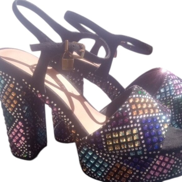 Kurt Geiger Black and Rainbow Platform Sandals | US 10 EUR 41 | NWT - Picture 4 of 5